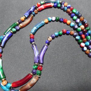 Double strand beaded necklace